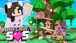 💜Building a Giant TREEHOUSE Minecraft SOS Ep3 [upl. by Nylirem]