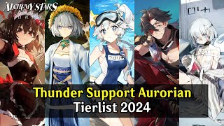 Alchemy Stars Aurorian Tier List 2024  Recommended Thunder Support List 2024 [upl. by Aretta]