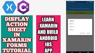 Xamarin Forms DisplayActionSheet  Display Action Sheet in Xamarin Forms  Xamarin forms ActionSheet [upl. by Milt]