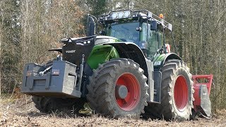 Fendt 1050 Vario Working Hard in The Forest w AHWI M700 Mulcher  Crushing Wood  Danish Agri [upl. by Gerge151]