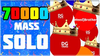 70000 MASS SOLO  AGARIO GAMEPLAY [upl. by Ettenom]