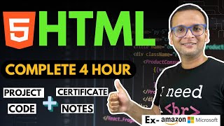 🚀 🔥 HTML Complete Course 2024 for Beginners  Projects  Notes  Github  Certification [upl. by Elsy564]