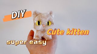 DIY cute kittendiytutorial pipecleaners easycraft kitten [upl. by Georgette770]