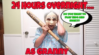 24 Hours Overnight as Granny Challenge Granny In Real Life Challenge [upl. by Naples508]