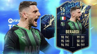 FIFA 22 DOMENICO BERARDI 96 TOTS PLAYER REVIEW I FIFA 22 ULTIMATE TEAM [upl. by Anirtep879]