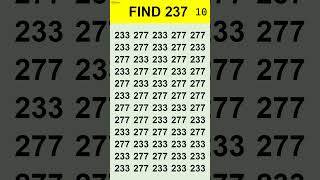 Find Number 237  Can You Spot It [upl. by Enilhtak]