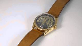 Wristwatch rarity pink gold Rolex chronometer with rare cloisonné dial ref 6085 from 1953 [upl. by Hofmann]