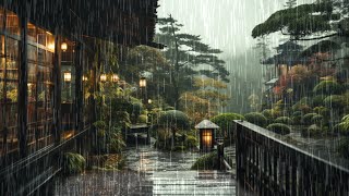 Real Rain Sound for Sleep amp Relaxation  Rain on Garden [upl. by Deevan]