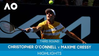 Christopher OConnell v Maxime Cressy Highlights 3R  Australian Open 2022 [upl. by Akoyin]