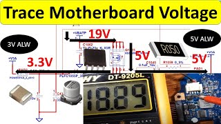 Trace Computer motherboard voltage laptop motherboard repair [upl. by Yffat]