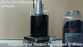 Ultrasonic Dispersing of CarbonNanotubes in Water  Hielscher Sonicator [upl. by Bortz]