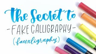 The Secret to Fake Calligraphy  Hand Lettering for Beginners [upl. by Atihcnoc516]