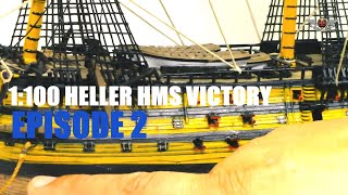 1100 HELLER HMS VICTORY EP II PLAMO BUILD [upl. by Adnawot625]