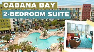 Volcano Bay 2bedroom suite room tour at Cabana Bay Beach Resort [upl. by Arec]