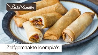 Zelfgemaakte loempias recept  LeukeReceptennl [upl. by Airlia784]