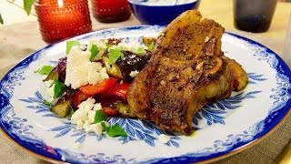 Mitt kök Lammkotletter med rostad aubergine feta och sesamyoghurt  TV4 [upl. by Yojal936]