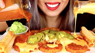 ASMR Crispy Hashbrowns w Chili Cheese Sauce Nachos Taquitos No Talking [upl. by Clarisse339]