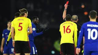 Tiemoue Bakayoko Red Card 30  Watford vs Chelsea 05022018 HD [upl. by Inek]