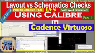 LVS Layout vs SchematicCheck in Cadence  using Calibre  PEX  Post Layout Simulation in Virtuoso [upl. by Yrrep]