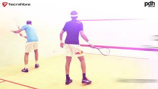 Squash training drills with the Shorbagy brothers Powered by PDHSports with Tecnifibre [upl. by Gorey]