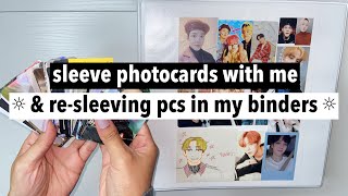 ☼ sleeve photocards with me ☀︎ amp resleeving pcs in my binders ☼ [upl. by Adrianna]