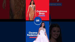 Miss Universe Catriona Gray or Oxana Federova missuniverse catrionagray Oxanafederova [upl. by Elik]