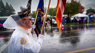 California American Legion honors veterans  rain or shine [upl. by Wren]