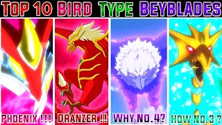 Top 10 Bird Type Beyblades In Beyblade All Series  Beyblade Og  Metal  Burst  beyblade AFS [upl. by Aehr229]