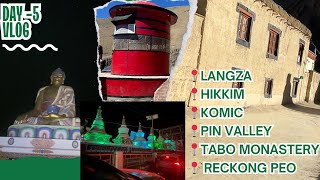 Day5️⃣ 📍LangzaHikkimKomicTabo Monastery Reckong Peo Travel Vlog  travel vlog himachal [upl. by Lorie777]