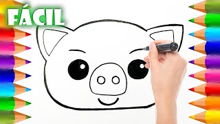 Cómo dibujar la Cara del Cerdito Hoggie FÁCIL  Dibujos para niños [upl. by Spoor]