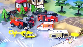 Bagger LKW Traktor Betonmischer amp Trucks  Unfall auf dem Bauernhof  Vehicles for Kids [upl. by Aneelahs782]