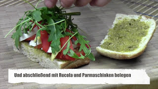 Italienisches Sandwich mit Parmaschinken und Pesto  Rezept [upl. by Sulokcin866]