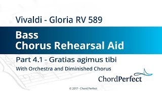 Vivaldis Gloria Part 41  Gratias agimus tibi  Bass Chorus Rehearsal Aid [upl. by Almeida]