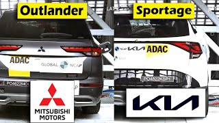 Mitsubishi Outlander vs KIA Sportage Crash Test NCAP Safety [upl. by Aihsilat918]