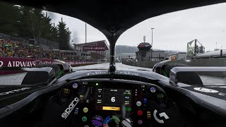 F1 McLaren accelerate on rainy Belgian GP  F1 ultra realistic drivers eye view  4K  PS5 F1 [upl. by Margery526]