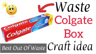 Colgate Box Craft idea  Waste Material Craft ideas  Best Out Of Waste [upl. by Atterahs]