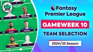 FPL GW10 TEAM SELECTION  Haaland Out Salah In  Gameweek 10  Fantasy Premier League 2425 Tips [upl. by Nadruoj504]