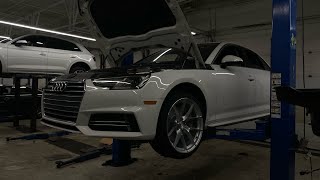 Installing ECS coilovers and New Wheels on my B9 A4 [upl. by Yeznil16]