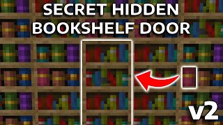 MINECRAFT  SUPER SECRET HIDDEN BOOKSHELF DOOR V2 BEDROCK [upl. by Nakah223]