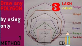 How to draw perfect Pentagon using mini drafter  Engineering Graphics  Pentagonal plane [upl. by Alie535]