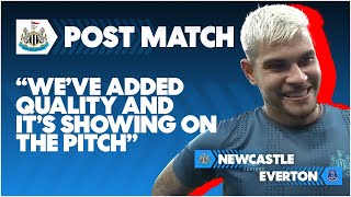 Jubilant Trippier amp Guimarães React To Win  Newcastle 10 Everton  PostMatch Reaction [upl. by Akinoj]