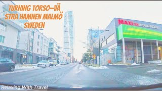 4k Drive Turning Torso Västra Hamnen Malmö Sweden ASMR [upl. by Duffie]