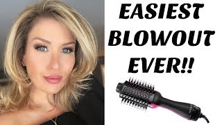 EASIEST BLOWOUT EVER REVLON ONE STEP HAIR DRYER AND STYLER REVIEW  DEMO [upl. by Auqkinahs]