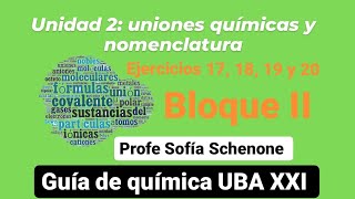 Ejercicios 171819 y 20Bloque IIunidad 2Uniones químicas y nomenclaturaguía de Química UBA XXI [upl. by Noreht]