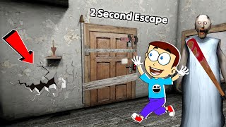 2 Second Escape From Granny House  Granny Secret Tricks  Shiva and Kanzo Gameplay [upl. by Lennox]