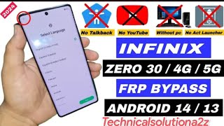 infinix zero 30 5G frp bypass without PC  technicalsolutiona2z new [upl. by Hahseram]