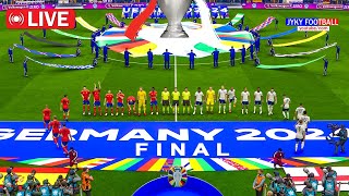 🔴LIVE  SPAIN vs ENGLAND 2024 FINAL  UEFA EURO Full Match Yamal vs Saka  eFootball PES Gameplay [upl. by Maxim185]