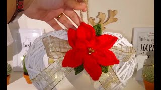 Simple Crochet Poinsettia [upl. by Layman]