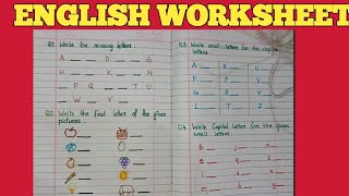 ENGLISH daily WORKSHEET NURSERY amp LKG  SBLITTLEWINGS [upl. by Dnomyad]