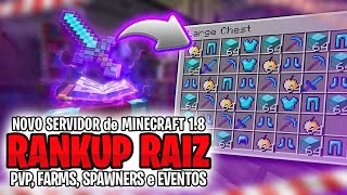 NOVO SERVIDOR de RANKUP 18 com SPAWNERS EVENTOS PVP e FARM para MINECRAFT PIRATA [upl. by Pepin708]